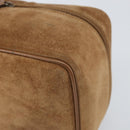 GUCCI Vanity Cosmetic Pouch Suede Brown Silver 032 1705 0140 Auth bs33363-9