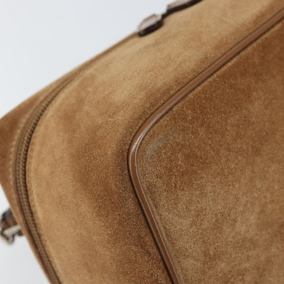 GUCCI Vanity Cosmetic Pouch Suede Brown Silver 032 1705 0140 Auth bs33363
