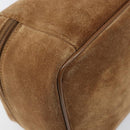 GUCCI Vanity Cosmetic Pouch Suede Brown Silver 032 1705 0140 Auth bs33363-16