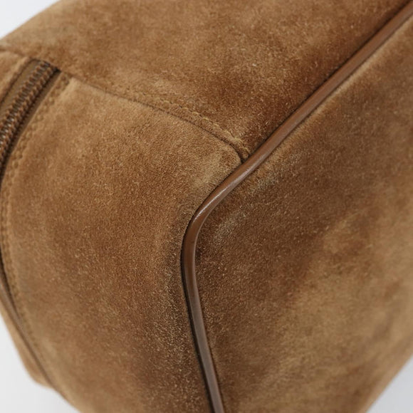 GUCCI Vanity Cosmetic Pouch Suede Brown Silver 032 1705 0140 Auth bs33363