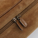GUCCI Vanity Cosmetic Pouch Suede Brown Silver 032 1705 0140 Auth bs33363-17