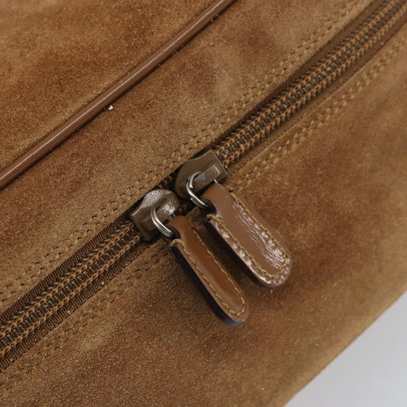 GUCCI Vanity Cosmetic Pouch Suede Brown Silver 032 1705 0140 Auth bs33363