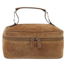 GUCCI Vanity Cosmetic Pouch Suede Brown Silver 032 1705 0140 Auth bs33363-13