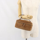 GUCCI Vanity Cosmetic Pouch Suede Brown Silver 032 1705 0140 Auth bs33363-21
