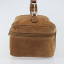GUCCI Vanity Cosmetic Pouch Suede Brown Silver 032 1705 0140 Auth bs33363-3