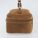 GUCCI Vanity Cosmetic Pouch Suede Brown Silver 032 1705 0140 Auth bs33363-4