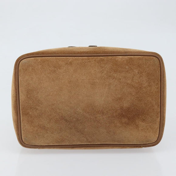 GUCCI Vanity Cosmetic Pouch Suede Brown Silver 032 1705 0140 Auth bs33363