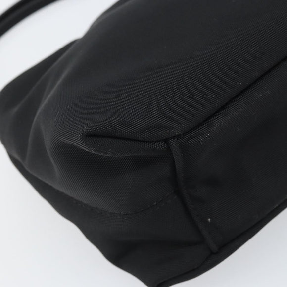 BOTTEGA VENETA Shoulder Bag Canvas Black Silver Auth bs33364