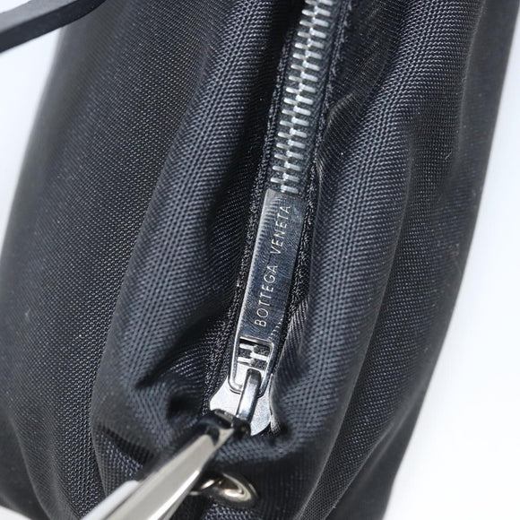 BOTTEGA VENETA Shoulder Bag Canvas Black Silver Auth bs33364