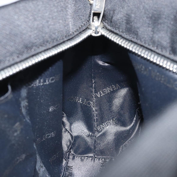 BOTTEGA VENETA Shoulder Bag Canvas Black Silver Auth bs33364