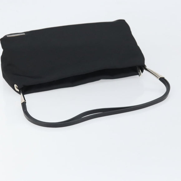 BOTTEGA VENETA Shoulder Bag Canvas Black Silver Auth bs33364