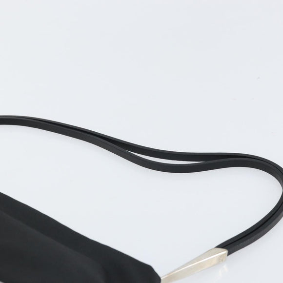 BOTTEGA VENETA Shoulder Bag Canvas Black Silver Auth bs33364