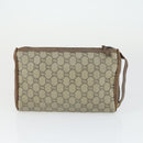 GUCCI Micro GG Supreme Clutch Bag PVC 2 Set Brown Beige Auth bs33365-12