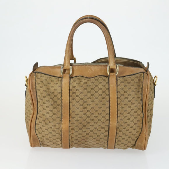 GUCCI Micro GG Supreme Clutch Bag PVC 2 Set Brown Beige Auth bs33365