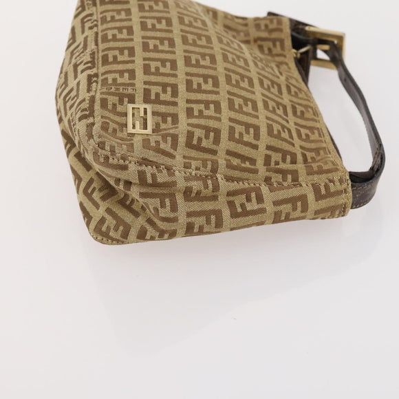 FENDI Zucchino Canvas Bag Leather Nylon 4 Set Brown Black beige Auth bs33366