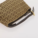 FENDI Zucchino Canvas Bag Leather Nylon 4 Set Brown Black beige Auth bs33366-18
