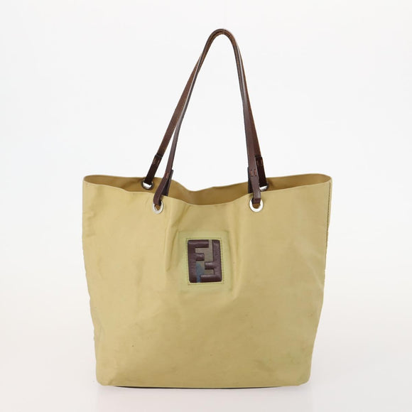 FENDI Zucchino Canvas Bag Leather Nylon 4 Set Brown Black beige Auth bs33366