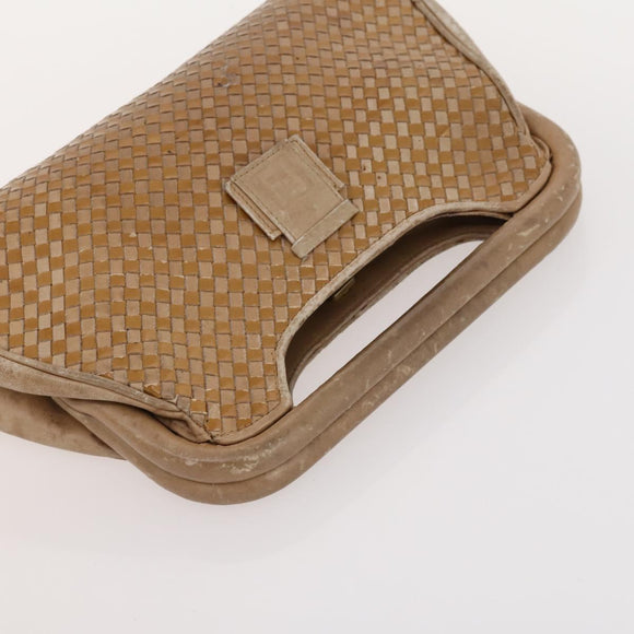 FENDI Zucchino Canvas Bag Leather Nylon 4 Set Brown Black beige Auth bs33366