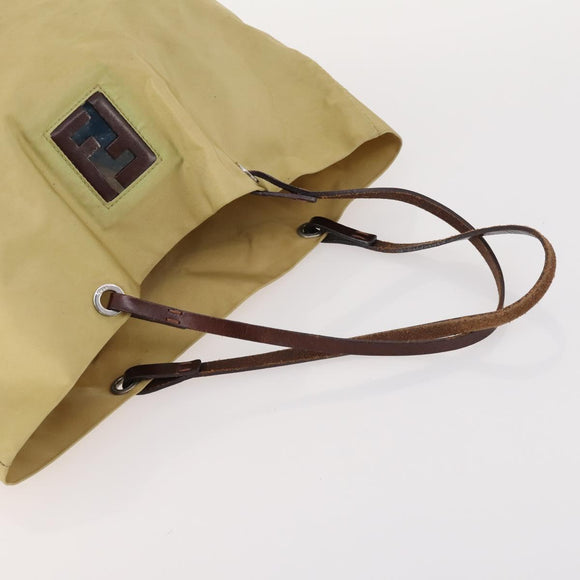 FENDI Zucchino Canvas Bag Leather Nylon 4 Set Brown Black beige Auth bs33366