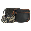 BOTTEGA VENETA Handtasche Canvas PVC Wildleder 3er Set Beige Schwarz Auth bs33367-1