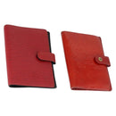 LOUIS VUITTON Epi Monogram Vernis Agenda PM Day Cover 2 Set Red LV Auth bs33370-1