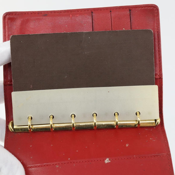 LOUIS VUITTON Epi Monogram Vernis Agenda PM Day Cover 2 Set Red LV Auth bs33370
