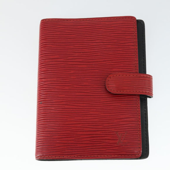 LOUIS VUITTON Epi Monogram Vernis Agenda PM Day Cover 2 Set Red LV Auth bs33370