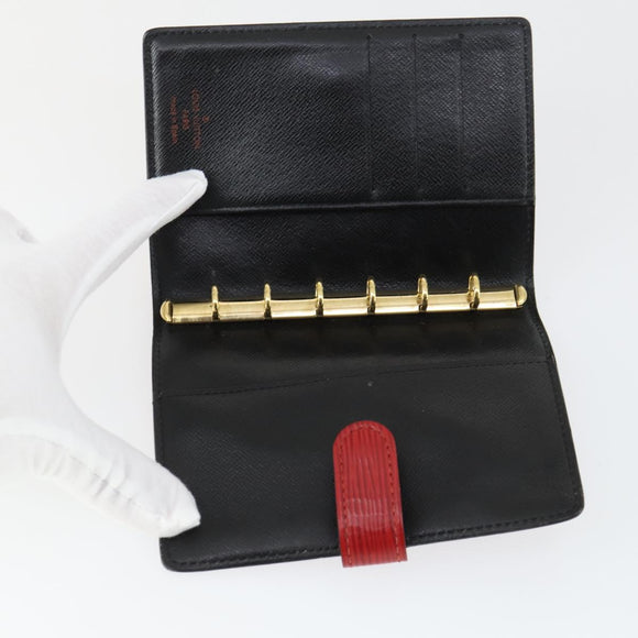 LOUIS VUITTON Epi Monogram Vernis Agenda PM Day Cover 2 Set Red LV Auth bs33370