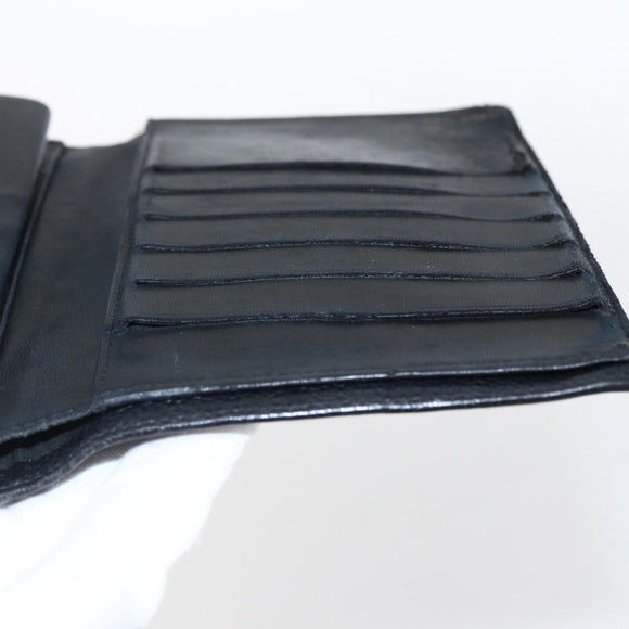 CHANEL Wallet Caviar Skin Black Gold CC Auth bs33372