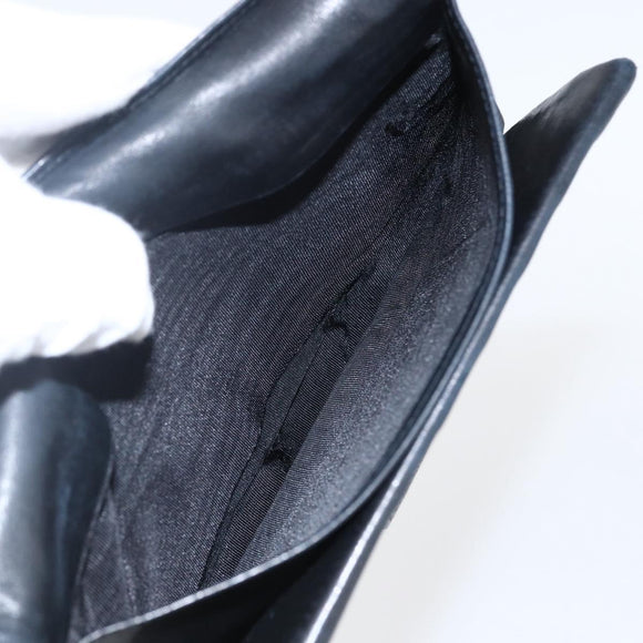 CHANEL Wallet Caviar Skin Black Gold CC Auth bs33372