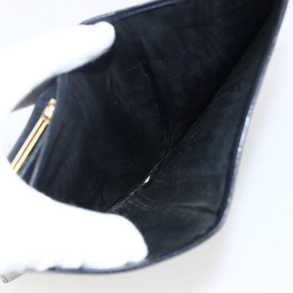 CHANEL Wallet Caviar Skin Black Gold CC Auth bs33372