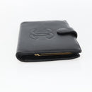 CHANEL Wallet Caviar Skin Black Gold CC Auth bs33372-5