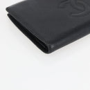 CHANEL Wallet Caviar Skin Black Gold CC Auth bs33372-9