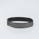 Christian Dior Trotter Canvas Belt 31.9"" Black Gold Auth bs33373-3