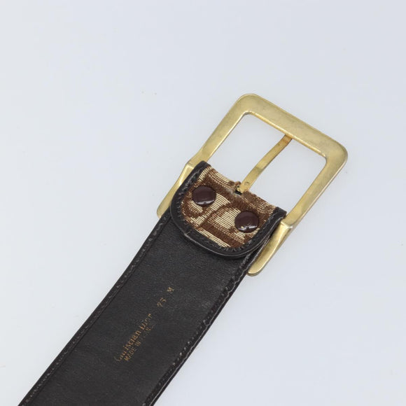 Christian Dior Trotter Canvas Gürtel 91cm Braun Auth bs33374