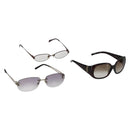 BURBERRY Sunglasses plastic 3 Set Black Auth bs33376-1