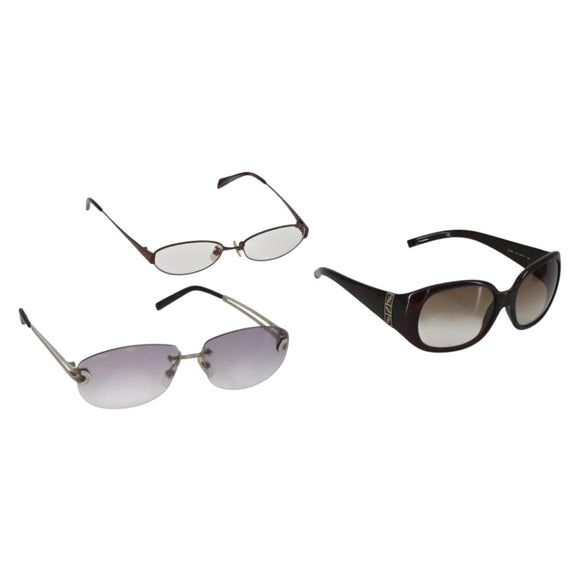 BURBERRY Sunglasses plastic 3 Set Black Auth bs33376