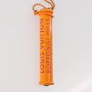 LOUIS VUITTON Bag Charm Plastic Leather 3 Set Black Orange blue LV Auth bs33377-2