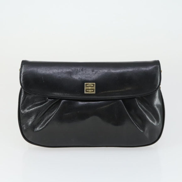 GIVENCHY Hand Bag Leather nylon 2 Set Black Auth bs33378