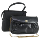 GIVENCHY Hand Bag Leather nylon 2 Set Black Auth bs33378-1