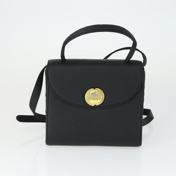 GIVENCHY Hand Bag Leather nylon 2 Set Black Auth bs33378