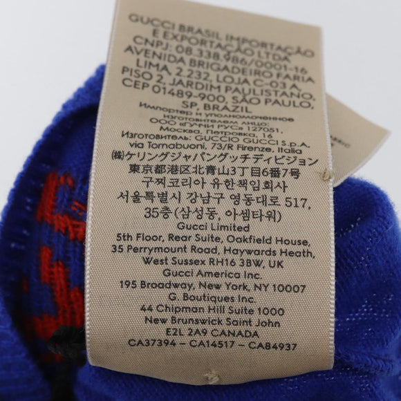 GUCCI GG Canvas knitted Fabrics Cap M Blue 748423 Auth bs33379