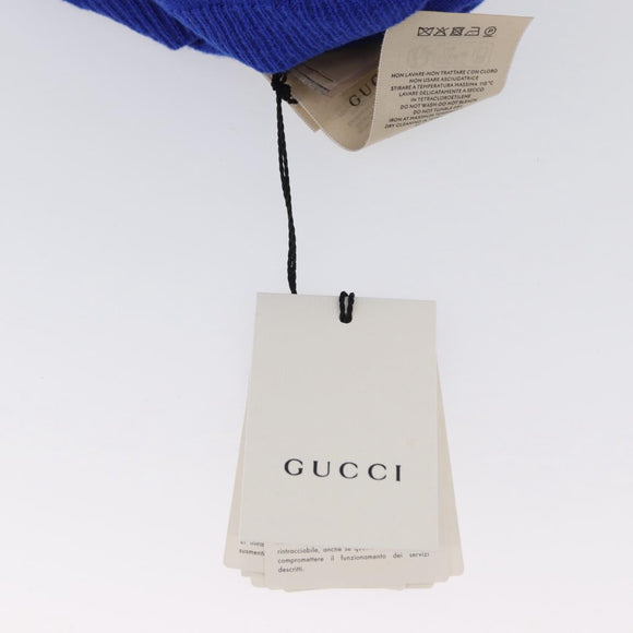 GUCCI GG Canvas knitted Fabrics Cap M Blue 748423 Auth bs33379