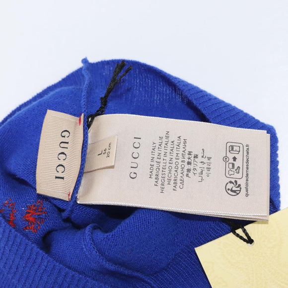 GUCCI GG Canvas gebreide stoffen pet L Blauw 748423 Auth bs33380