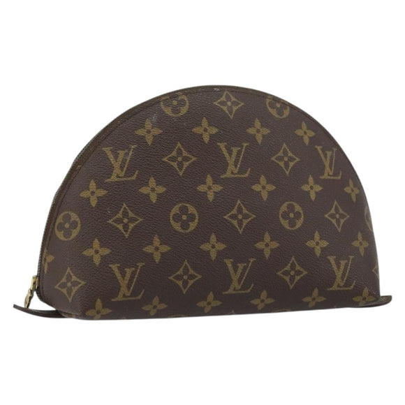 LOUIS VUITTON Monogram Trousse Demi Ronde Cosmetic Pouch M47520 LV Auth bs33388