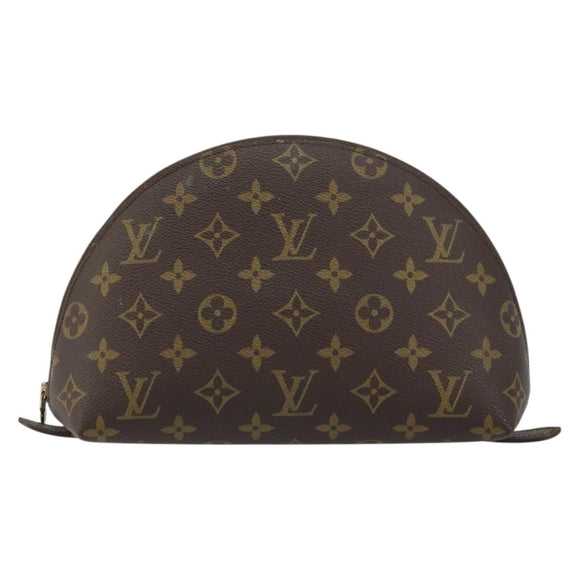 LOUIS VUITTON Monogram Trousse Demi Ronde Cosmetic Pouch M47520 LV Auth bs33388