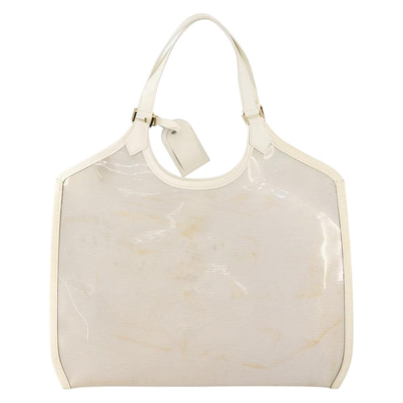 LOUIS VUITTON Epi Plage Via Bag Vinyl Leather Clear White M92153 LV Auth bs33391