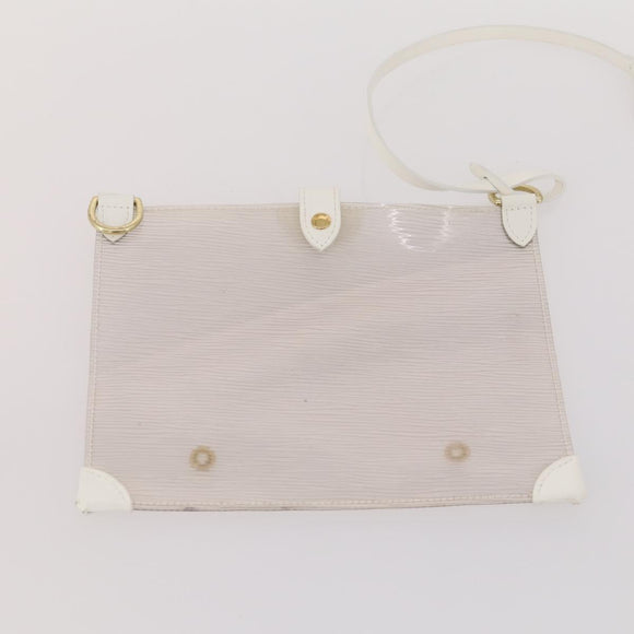 LOUIS VUITTON Epi Plage Via Bag Vinyl Leather Clear White M92153 LV Auth bs33391