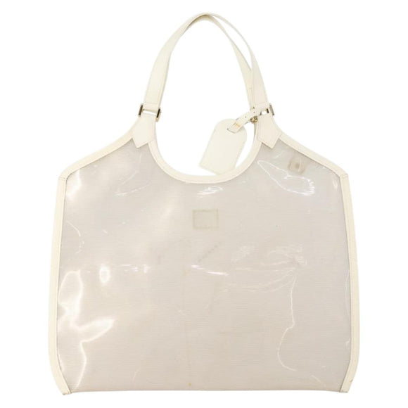 LOUIS VUITTON Epi Plage Via Bag Vinyl Leather Clear White M92153 LV Auth bs33391