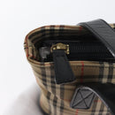 BURBERRY Nova Check Hand Bag Canvas Beige Gold Auth bs33397-15